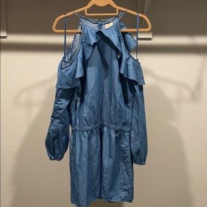 Michael Kors off shoulder denim romper NWT